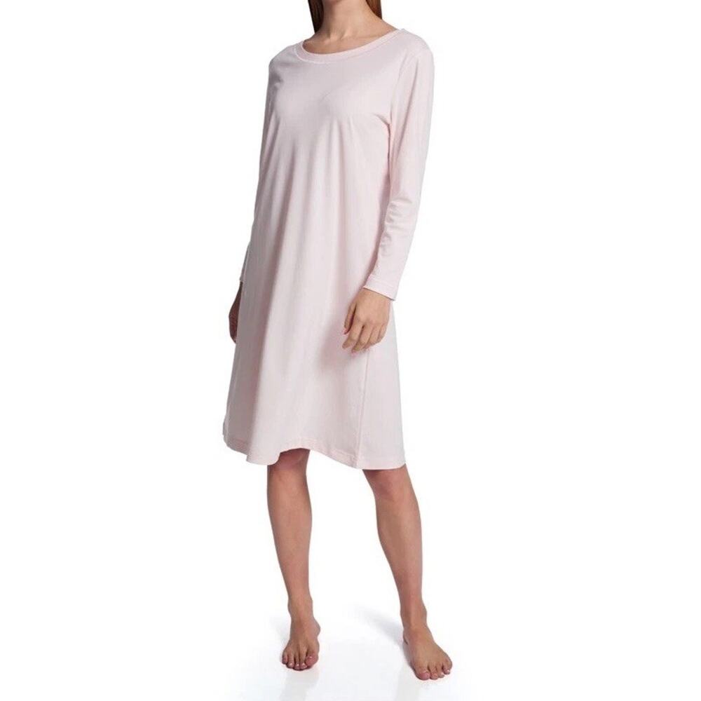 P Jamas Long Sleeve Night Gown XL Pink Knit 100% Pima Cotton Lounge Soft